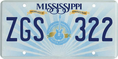 MS license plate ZGS322