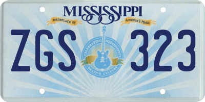 MS license plate ZGS323