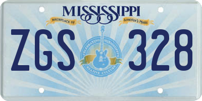 MS license plate ZGS328