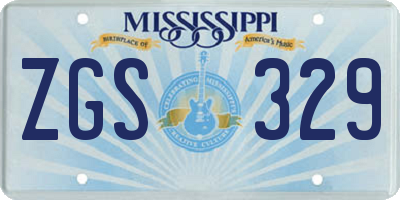 MS license plate ZGS329
