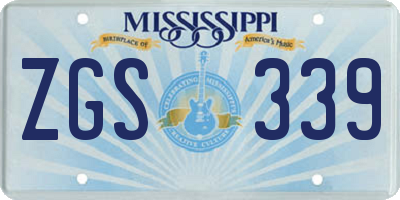 MS license plate ZGS339