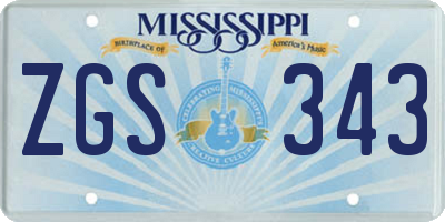 MS license plate ZGS343