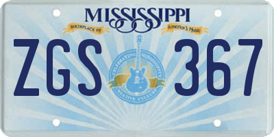 MS license plate ZGS367
