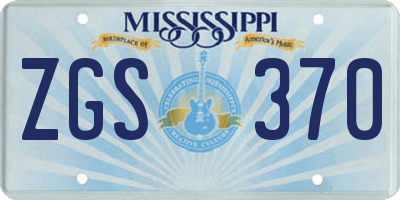 MS license plate ZGS370