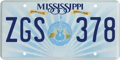 MS license plate ZGS378