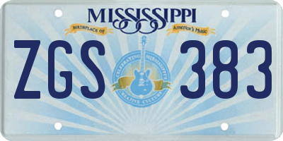 MS license plate ZGS383