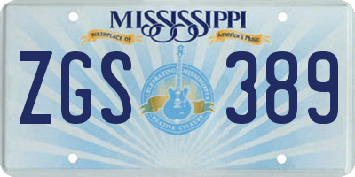 MS license plate ZGS389