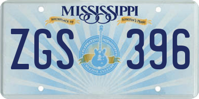 MS license plate ZGS396