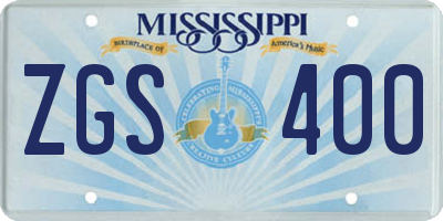 MS license plate ZGS400