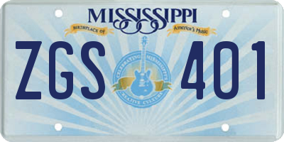 MS license plate ZGS401