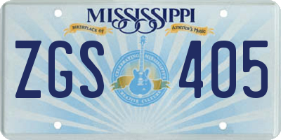 MS license plate ZGS405