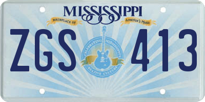 MS license plate ZGS413