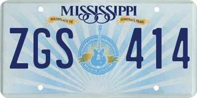 MS license plate ZGS414