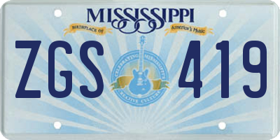 MS license plate ZGS419