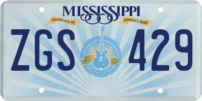MS license plate ZGS429