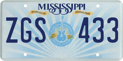 MS license plate ZGS433