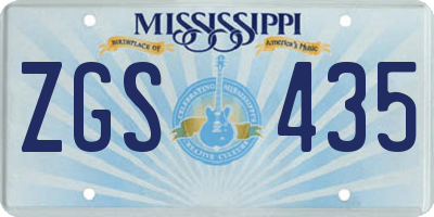MS license plate ZGS435