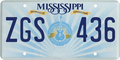 MS license plate ZGS436