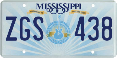 MS license plate ZGS438