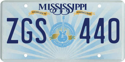 MS license plate ZGS440