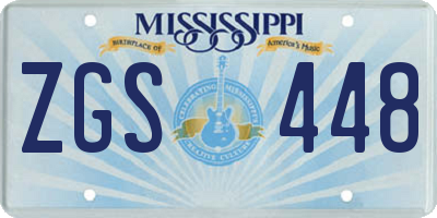 MS license plate ZGS448
