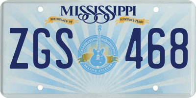MS license plate ZGS468