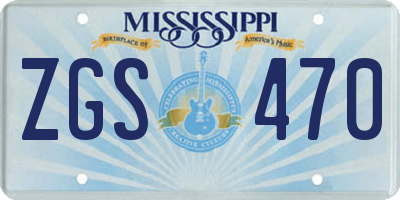 MS license plate ZGS470