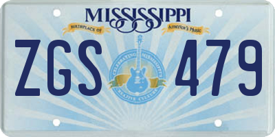 MS license plate ZGS479