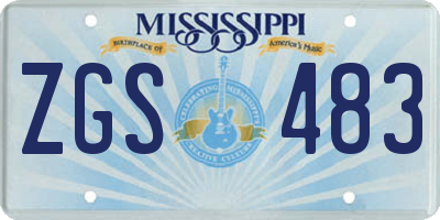 MS license plate ZGS483