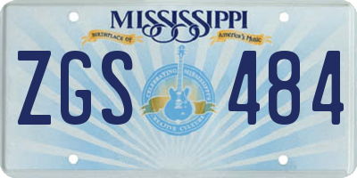 MS license plate ZGS484
