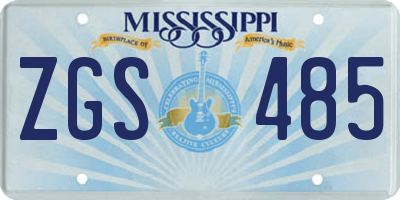 MS license plate ZGS485