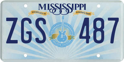 MS license plate ZGS487