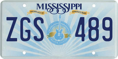 MS license plate ZGS489