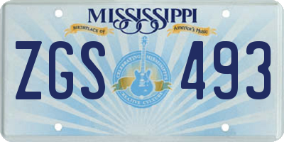 MS license plate ZGS493