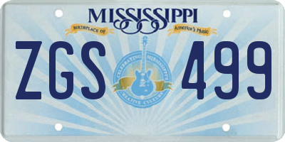 MS license plate ZGS499