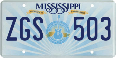 MS license plate ZGS503