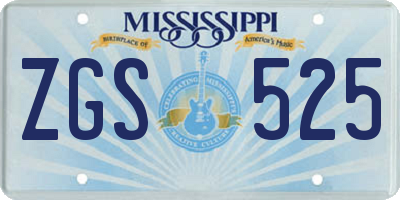 MS license plate ZGS525