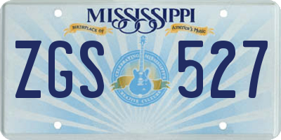MS license plate ZGS527