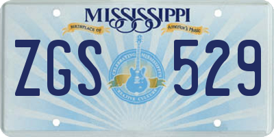 MS license plate ZGS529