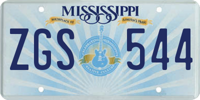 MS license plate ZGS544