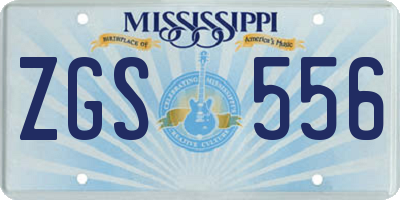 MS license plate ZGS556