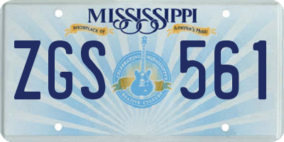 MS license plate ZGS561