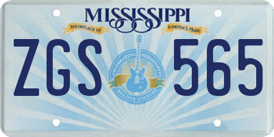 MS license plate ZGS565