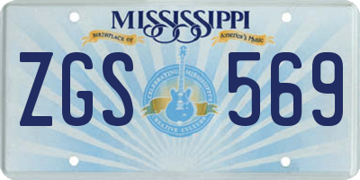 MS license plate ZGS569