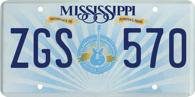 MS license plate ZGS570