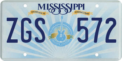 MS license plate ZGS572