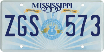 MS license plate ZGS573