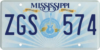 MS license plate ZGS574