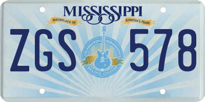 MS license plate ZGS578