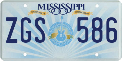 MS license plate ZGS586